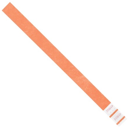 Bsc Preferred 3/4 x 10'' Orange Tyvek Wristbands, 500PK BUY00087244